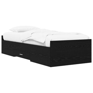 vidaXL Bedframe met opslag Zwart eiken 80 x 200 cm Bewerkt hout