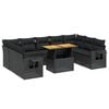 vidaXL 10-delige Loungeset met kussens poly rattan zwart
