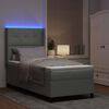 vidaXL Boxspringbed met matras met LED Lichtgrijs 90 x 200 cm Fluweel