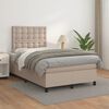 vidaXL Boxspring met matras kunstleer cappuccinokleurig 120x190 cm