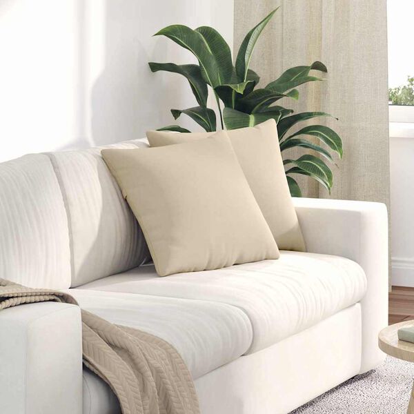 vidaXL Sofa Kussens 2 stuks Cr&egrave;me 45 x 45 cm Stof