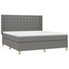 vidaXL Boxspring met matras stof donkergrijs 160x200 cm