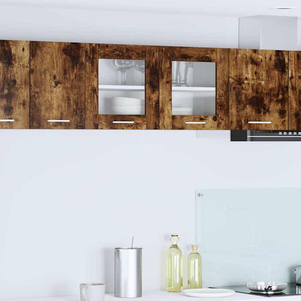 vidaXL Hangkast Gerookte Eik en Wit 80 x 31 x 40 cm Bewerkt hout