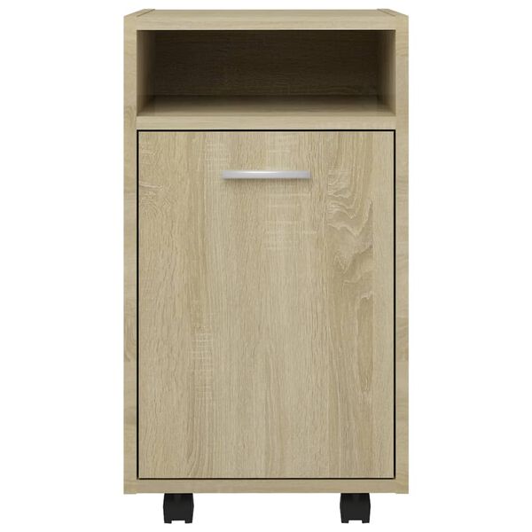 vidaXL Bijzetkast met wielen 33x38x60 cm bewerkt hout sonoma eiken
