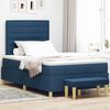 vidaXL Boxspring bed met matras met hoofdeinde Blauw 120 x 200 cm Stof