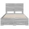 vidaXL Bedframe met hoofdeinde Grijs Sonoma 135 x 190 cm Bewerkt hout