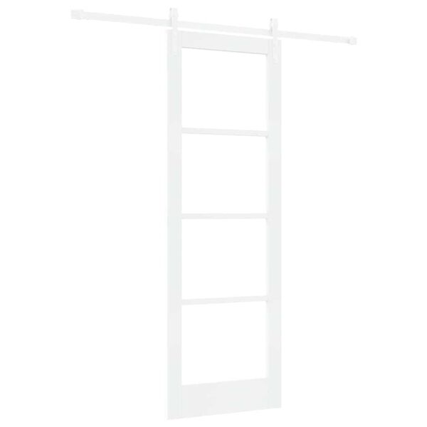 vidaXL Schuifdeur ORKDAL Wit 73,5 x 211 cm Massief grenenhout en glas