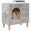 vidaXL Kattenhuis Beton 51 x 30 x 52 cm Bewerkt hout