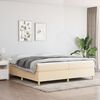 vidaXL Boxspring met matras stof cr&egrave;mekleurig 200x200 cm