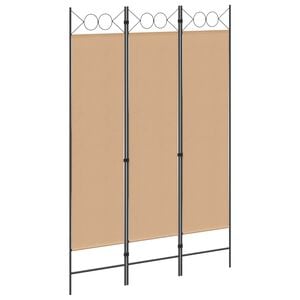 vidaXL 3-Panel Room Divider Beige 120 x 180 cm Stof