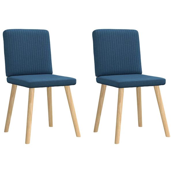vidaXL Eetkamerstoelen 2 st stof blauw