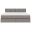 vidaXL Opbergbed met LED met matras met LED Taupe 180 x 200 cm Stof