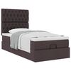 vidaXL Ottoman bed met matras 90x190cm stof donkerbruin