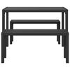 vidaXL Tuin eettafelset met kussen 3 pcs Antraciet Staal