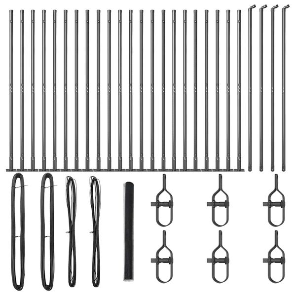 vidaXL Afrasteringspaal Grijs 50 x 1,6 m (25 mm gaas) Staal en PVC