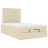 vidaXL Ottoman bed met matras en LED's 120x190cm stof cr&egrave;mekleurig