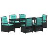 vidaXL Tuin eettafelset 7 st Zwart poly rattan