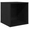vidaXL Vinyl Album Doos Zwart eiken 37 x 36,5 x 38 cm Bewerkt hout