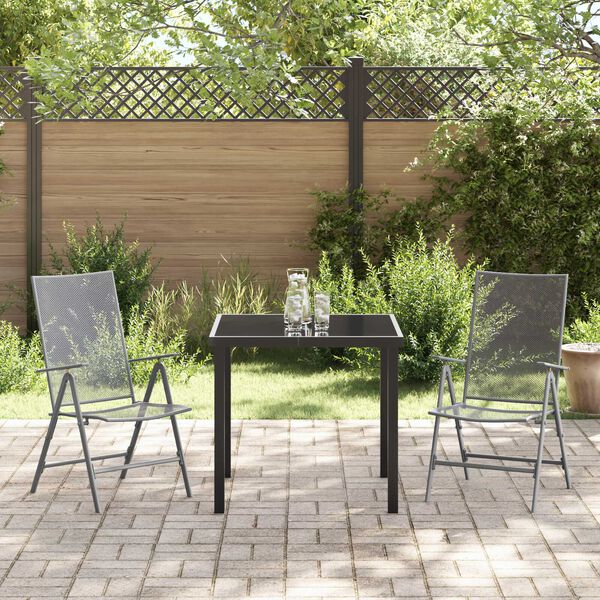 vidaXL Tuin Eetset 3 pcs Antraciet Staal