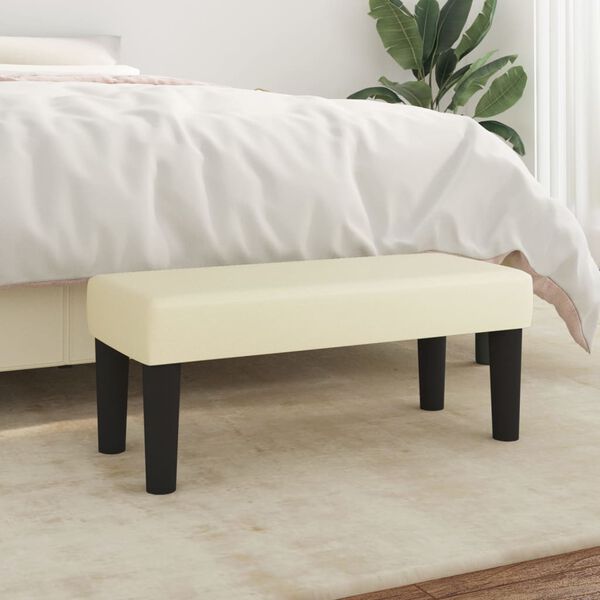 vidaXL Bankje 70x30x30 cm kunstleer crèmekleurig