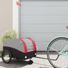 vidaXL Fietstrailer 30 kg ijzer zwart en rood