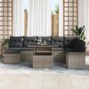 vidaXL Tuin Sofa Set met kussen 9 pcs Grijs Poly riet