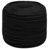 vidaXL Multifunctioneel gebruikstouw 8 mm 100 m Zwart Polyester