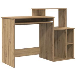 vidaXL Bureau met lade Artisan Eiken 120,5 x 44 x 88,5 cm Bewerkt hout