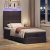 vidaXL Ottoman bed met matras en LED's 90x190cm stof donkerbruin
