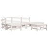 vidaXL 6-delige Loungeset massief grenenhout wit