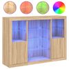 vidaXL Dressoirs met LED-verlichting 3 st bewerkt hout sonoma eiken