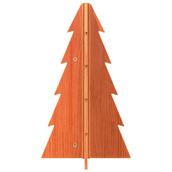 vidaXL Kerstdecoratie kerstboom 69,5 cm massief grenenhout wasbruin