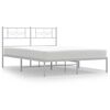 vidaXL Bedframe met hoofdbord metaal wit 150x200 cm