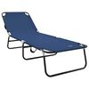 vidaXL Opvouwbare zonnebed 2-persoon 2 pcs Blauw 56 x 189 x 87cm Stof
