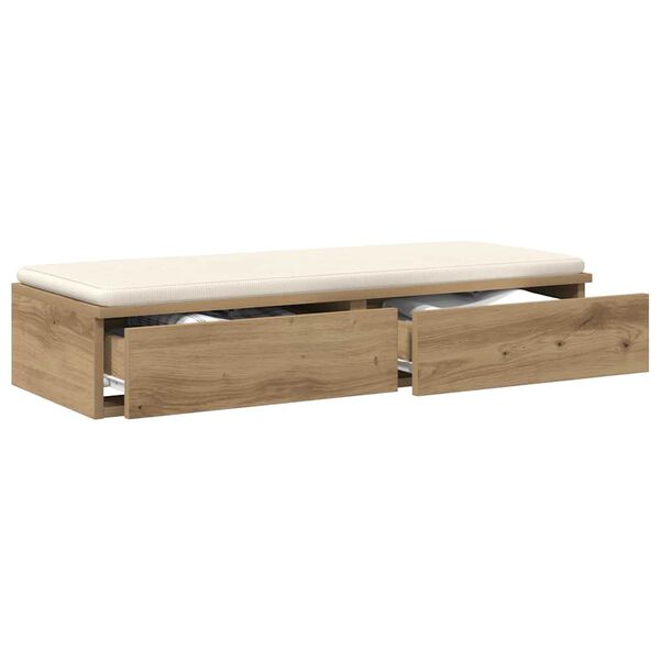 vidaXL Bedlades Artisan Eiken 75 x 36,5 x 16,5 cm Bewerkt hout