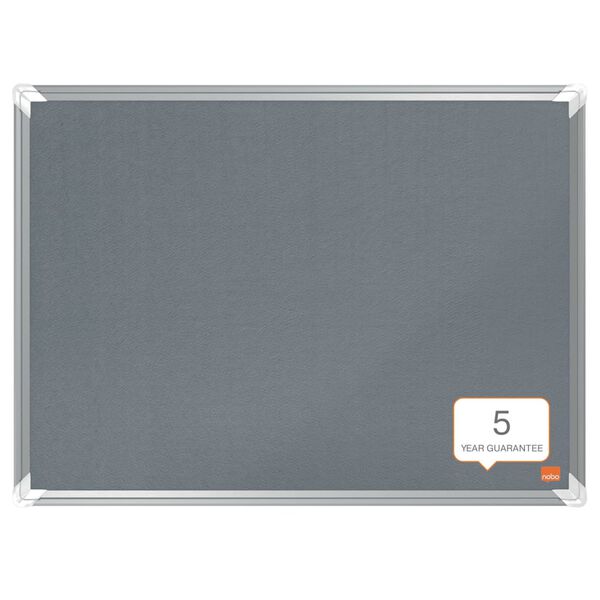 Nobo Prikbord Premium Plus 60x45 cm vilt grijs