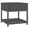 vidaXL Plantenbak met schap 82,5x82,5x81 cm massief grenenhout grijs