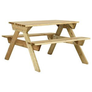 vidaXL Picknicktafel met banken 110x123x73 cm ge&iuml;mpregneerd grenenhout