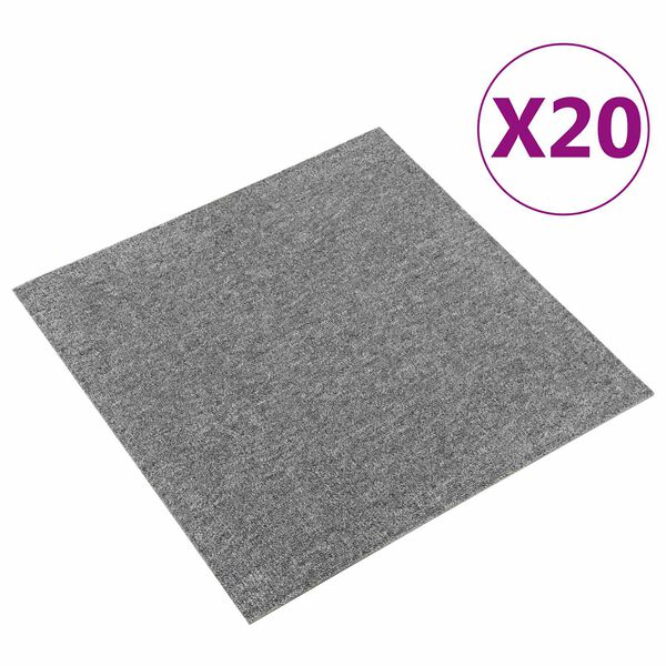 vidaXL Tapijt 20 pcs Grijs 50 x 50 cm 100% Polypropyleen