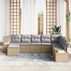 vidaXL Tuin Sofa Set met kussen 8 pcs Beige en Licht Grijs poly rattan
