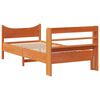 vidaXL Bedframe met hoofdbord massief grenenhout wasbruin 75x190 cm