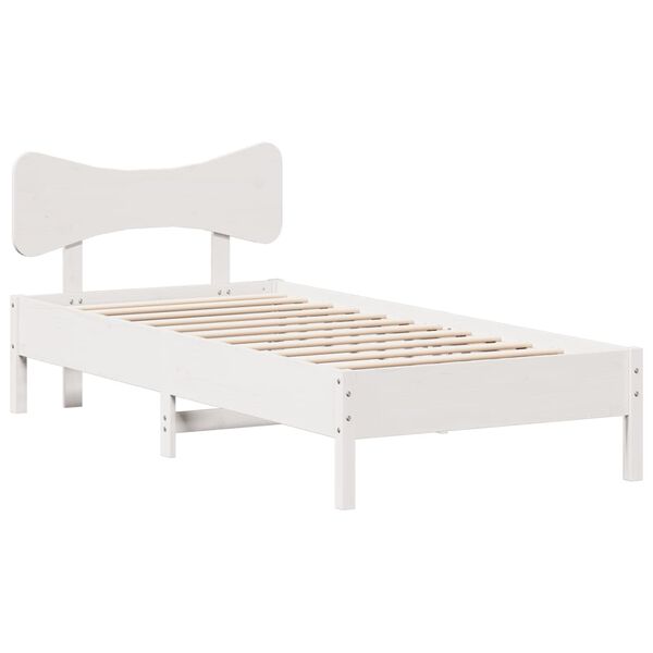 vidaXL Bedframe zonder matras massief grenenhout wit 140x200 cm