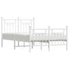 vidaXL Bedframe met hoofd- en voeteneinde metaal wit 120x200 cm