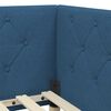 vidaXL Hoekbedframe met matras met hoofdeinde Blauw 100 x 200 cm Stof