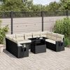 vidaXL 10-delige Loungeset met kussens poly rattan zwart