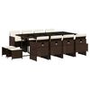 vidaXL 13-delige Tuinset met kussens poly rattan bruin