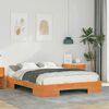vidaXL Bedframe met opslag Bruin 140 x 190 cm Massief grenenhout