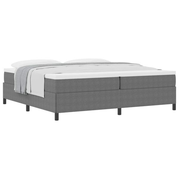 vidaXL Boxspringbed Lichtgrijs 200 x 200 cm Katoen Stof