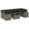 vidaXL 8-delige Loungeset met kussens poly rattan grijs