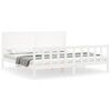 vidaXL Bedframe met hoofdbord massief hout wit